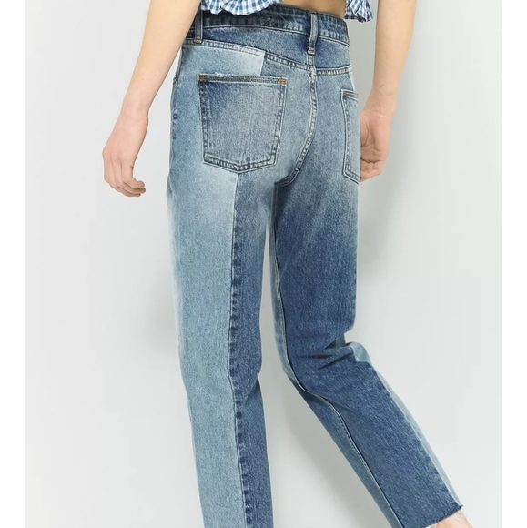 NWOT Urban Outfitters BDG Jessye Straight Leg Spliced Jeans - Picture 4 of 10